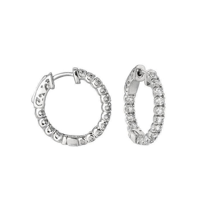 Tandinstelling 1.51 ct. Ronde Briljante Diamant 5 Pointer Hoop Earring - harrychadent.nl