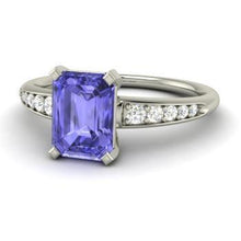 Afbeelding in Gallery-weergave laden, Tanzaniet en diamanten 3.85 karaat witgouden 14K griffenset - harrychadent.nl
