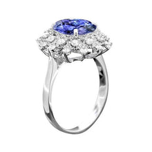 Afbeelding in Gallery-weergave laden, Tanzaniet ronde diamant 3.75 karaats ring wit goud 14K - harrychadent.nl
