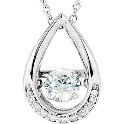 Halsketting met labgekweekt diamanten traanhanger, 2.50 karaat, 14K Witgoud