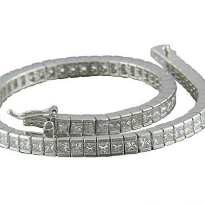 TennisArmband Lady Gold 7,20 Ct Kanaalset Princess Cut Diamond - harrychadent.nl