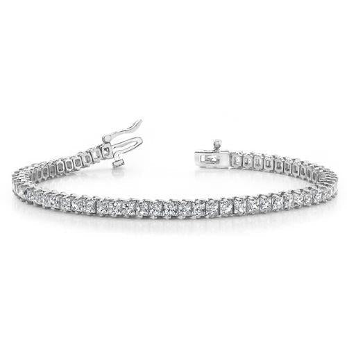 TennisArmband met Diamanten witgoud prinses geslepen sprankelend 7,20 ct - harrychadent.nl