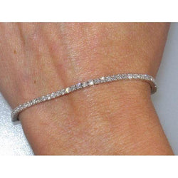 Tennisarmband Witgoud 10.50 Karaat Prachtige Ronde Natuurlijke uit de aarde gewonnen Diamanten