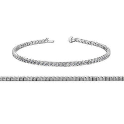 Tennisarmband 5 karaat rond geslepen diamanten goud wit 14K sieraden