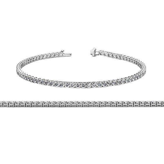 Tennisarmband 5 karaat rond geslepen diamanten goud wit 14K sieraden - harrychadent.nl