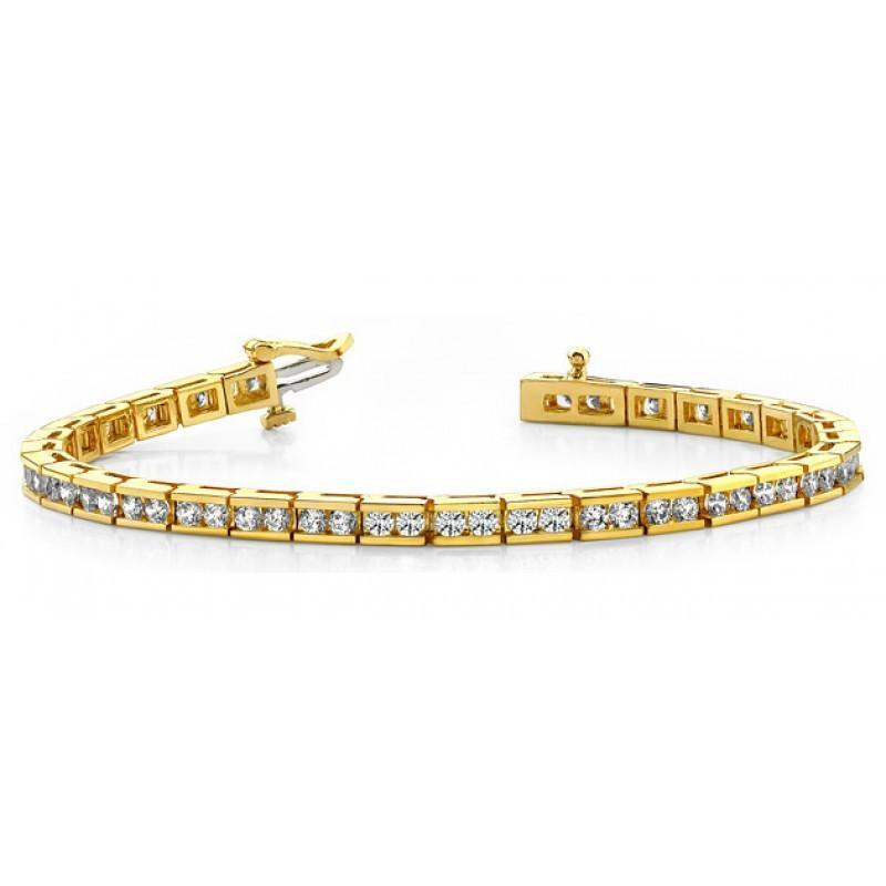 Tennisarmband in klassieke stijl met diamanten 3.30 karaat 14K geel goud - harrychadent.nl
