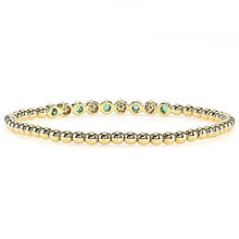 Afbeelding in Gallery-weergave laden, Tennisarmband met diamant en groene smaragd 3,70 karaat geel goud 14K - harrychadent.nl

