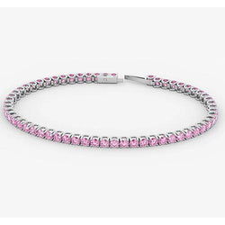 Tennisarmband roze saffier 5,90 karaat witgoud damessieraden