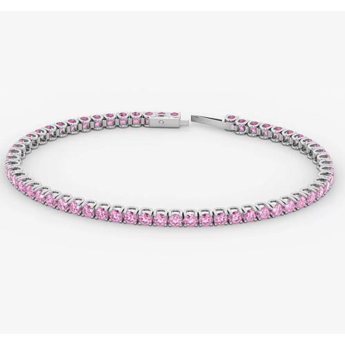 Tennisarmband roze saffier 5,90 karaat witgoud damessieraden - harrychadent.nl