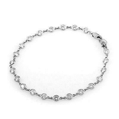 Tennisarmband witgoud 14K ronde diamant op maat gesneden 3 Ct - harrychadent.nl