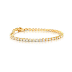 Tennisarmband 14K YG 6 Karaat Sprankelende Briljante Ronde Echt Diamanten