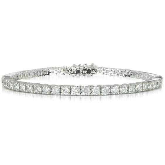 Tennisarmband 6 Karaat Ronde Briljante Echt Diamanten Prong Setting