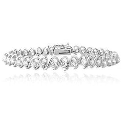 Tennisarmband Massief Wit Goud 14K 3,80 Karaat Ronde Echt Diamant S Link