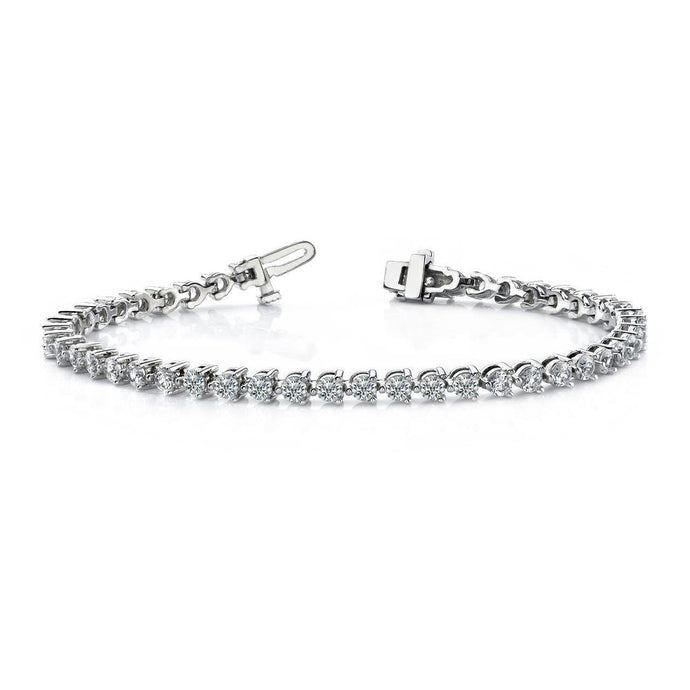 Tennisarmband Met 3 Pinnen, Ronde Briljantgeslepen Echt Diamanten Van 6,75 ct - harrychadent.nl