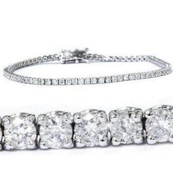 Tennisarmband Met 8 ct Dames, Ronde Geslepen Echt Diamanten, Witgoud