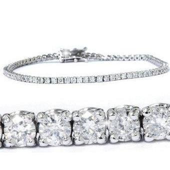 Tennisarmband Met 8 ct Dames, Ronde Geslepen Echt Diamanten, Witgoud - harrychadent.nl