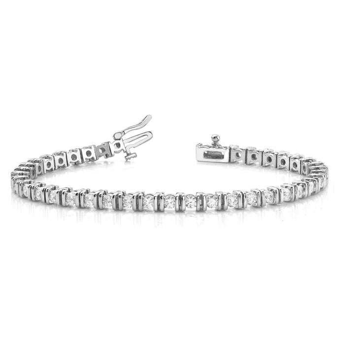 Tennisarmband Met Echt Diamanten Ronde Snede 4 Karaat Witgoud 14K