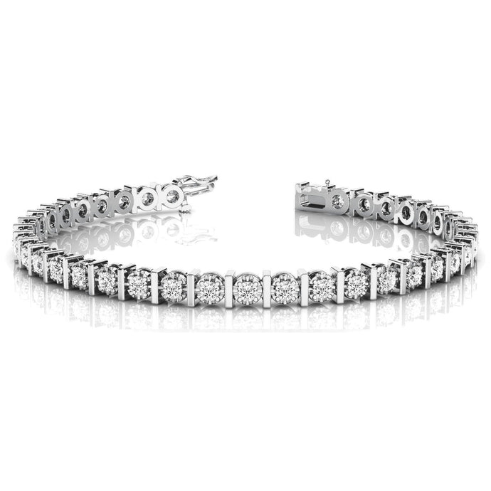 Tennisarmband Met Ronde Echt Diamanten WG 14K 5,70 Karaat