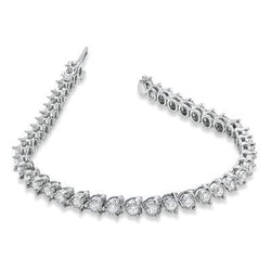 Rond Geslepen Natuurlijke uit de aarde gewonnen Diamanten Prong Gezet Tennisarmband Witgoud 10.50 Ct