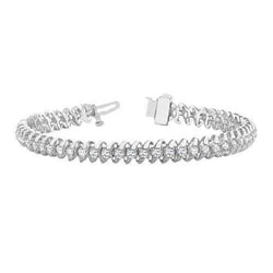 Tennisarmband Witgoud 14K 7 Karaats Sprankelende Ronde Echt Diamanten