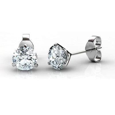 Three Prong Set 4,50 karaat ronde geslepen diamanten Studs Earring 14K - harrychadent.nl