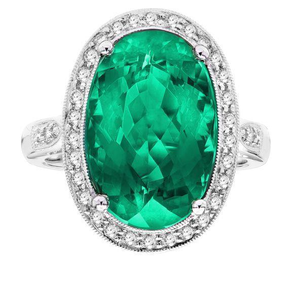 Toermalijn en diamanten 22 karaat trouwring goud wit 14K - harrychadent.nl
