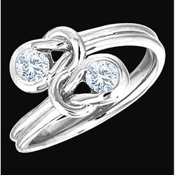 Toi et Moi 1 karaat diamanten knoopstijl bruiloft verlovingsring