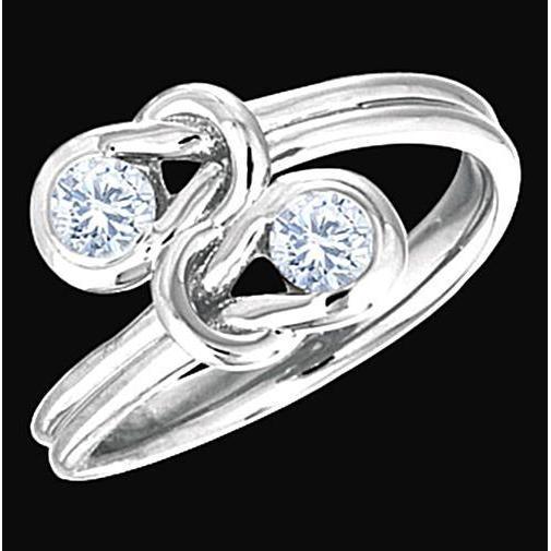 Toi et Moi 1 karaat diamanten knoopstijl bruiloft verlovingsring - harrychadent.nl