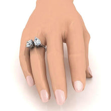Afbeelding in Gallery-weergave laden, Toi et Moi twee stenen ronde &amp; peer diamanten ring 4 karaat witgoud 14K - harrychadent.nl
