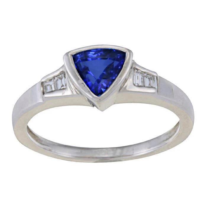 Triljoen Ceylon blauwe saffier diamanten verlovingsring 1.26 ct nieuw - harrychadent.nl