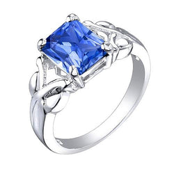 Triljoen diamanten damesring Vintage stijl saffier 3 steen 2,50 karaat