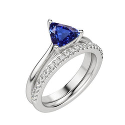 Triljoen Edelsteen Verlovingsring Set & Ronde Diamanten 2 Karaat