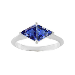Triljoen geslepen saffier edelsteen ring 2 karaat dames sieraden goud