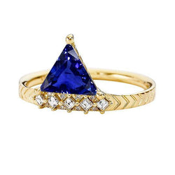 Triljoen saffier edelsteen ring & prinses diamanten 1,75 karaat