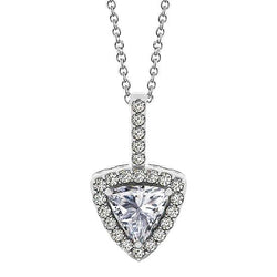Triljoen vorm Halo diamanten hanger ketting zonder ketting 1,50 ct. WG