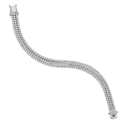 Triple Row 6,60 karaat Kleine Ronde Echt Diamanten Tennisarmband WG 14K