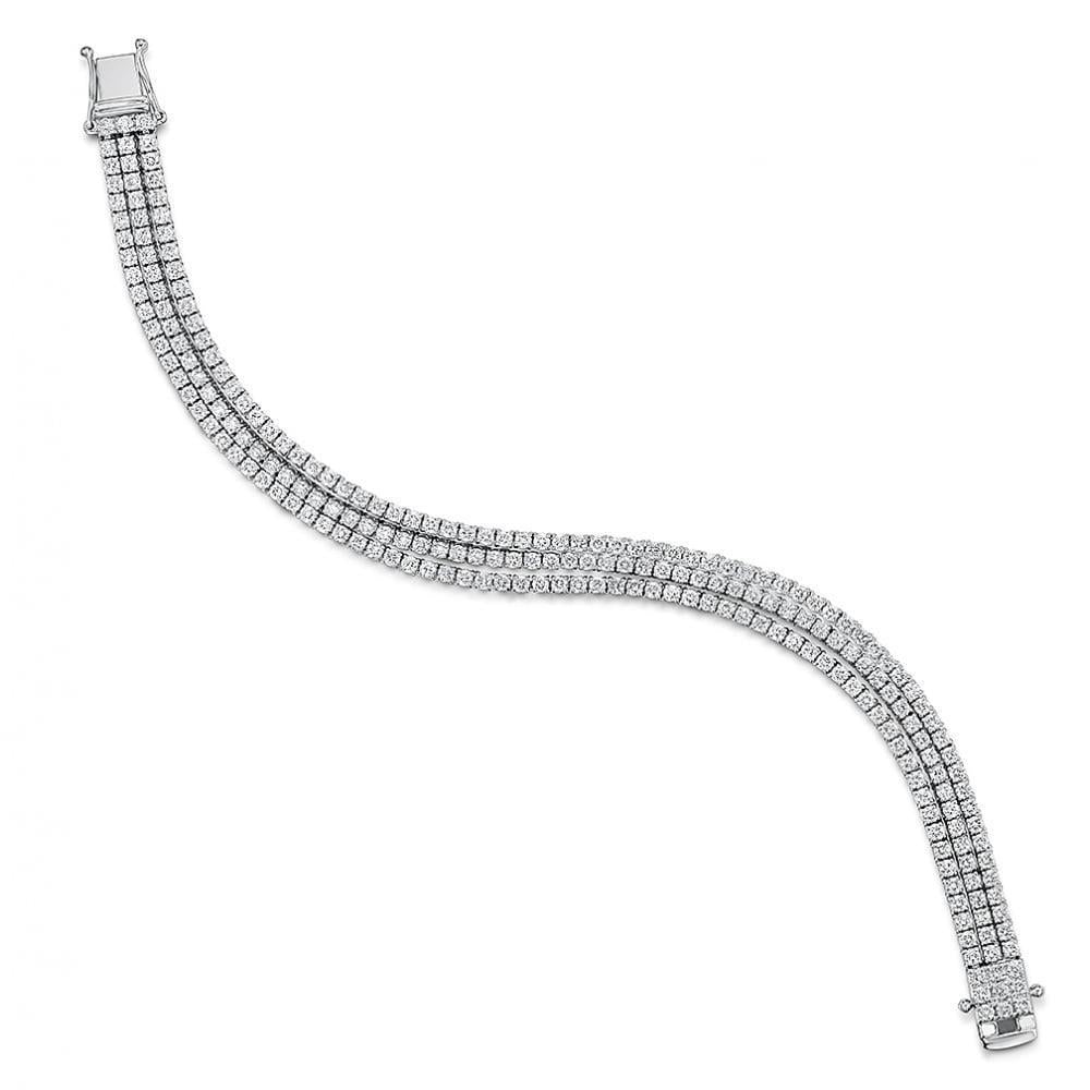 Triple Row 6,60 karaat Kleine Ronde Echt Diamanten Tennisarmband WG 14K - harrychadent.nl