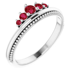Trouwring Birma Ruby 1.10 karaat antieke stijl sieraden Nieuw