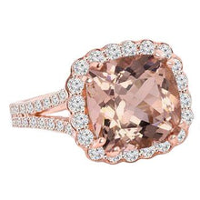 Afbeelding in Gallery-weergave laden, Trouwring Morganiet en diamanten 15,75 ct 14K roségoud - harrychadent.nl
