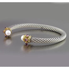 Afbeelding in Gallery-weergave laden, Tweekleurige gouden 14K parel &amp; roze saffier armband 0,30 karaat sieraden - harrychadent.nl
