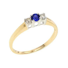 Afbeelding in Gallery-weergave laden, Tweekleurige verlovingsring 2 karaat ronde diamant Tanzaniet - harrychadent.nl
