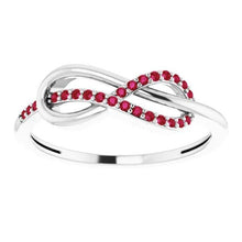 Afbeelding in Gallery-weergave laden, Twisted Ruby Infinity Ring Wit Goud 14K 1,25 Karaat - harrychadent.nl
