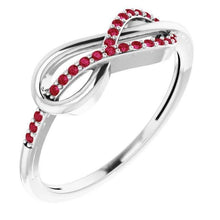 Afbeelding in Gallery-weergave laden, Twisted Ruby Infinity Ring Wit Goud 14K 1,25 Karaat - harrychadent.nl
