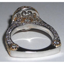 Afbeelding in Gallery-weergave laden, Verborgen Halo diamanten verlovingsring Euro schacht tweekleurige sieraden
