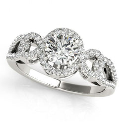 Verjaardag ronde diamanten verlovingsring antieke stijl 2 ct. WG 14K