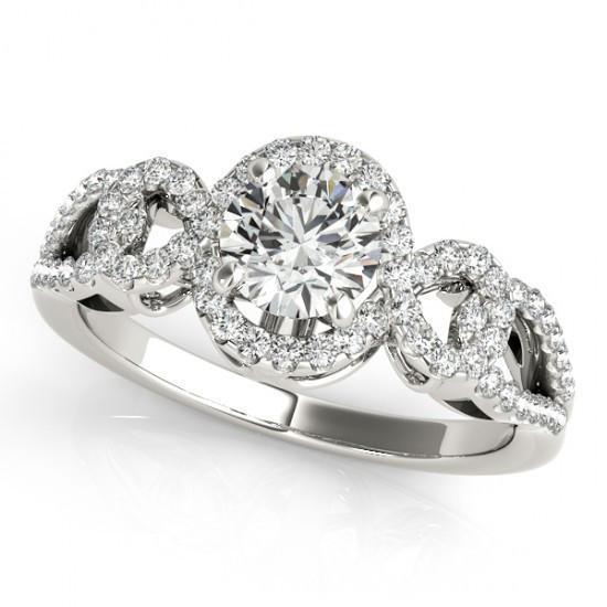 Verjaardag ronde diamanten verlovingsring antieke stijl 2 ct. WG 14K - harrychadent.nl