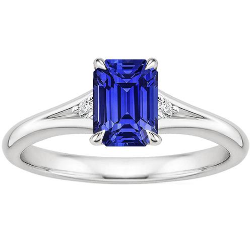 Verlovingsring 3 Stenen Smaragd Ceylon Saffier & Diamant 3,25 Karaat - harrychadent.nl