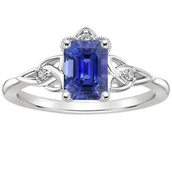 Verlovingsring 4 Stenen Smaragd Blauwe Saffier & Diamant 3,25 Karaat