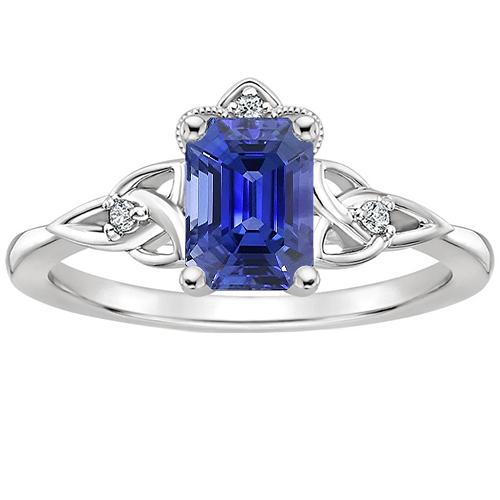 Verlovingsring 4 Stenen Smaragd Blauwe Saffier & Diamant 3,25 Karaat - harrychadent.nl