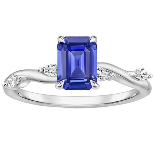Verlovingsring 5 Stenen Smaragd Geslepen Blauwe Saffier & Diamant 4 Karaat - harrychadent.nl